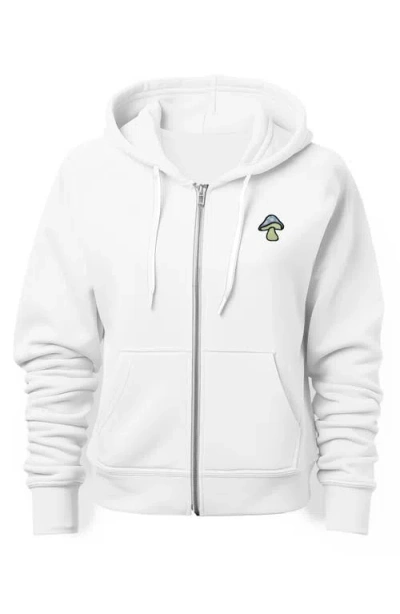 Dalix Mushroom Zip Hoodie In White