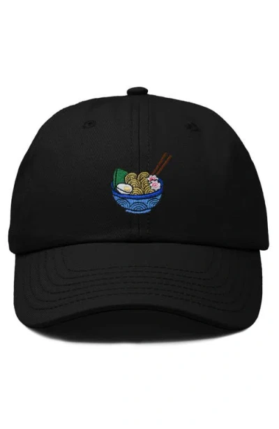 Dalix Noodles Embroidered Casual Cap In Black