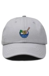 Dalix Noodles Embroidered Casual Cap In Gray