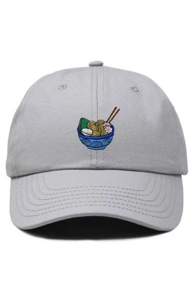 Dalix Noodles Embroidered Casual Cap In Gray