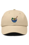 Dalix Noodles Embroidered Casual Cap In Khaki