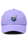 Dalix Noodles Embroidered Casual Cap In Lavender