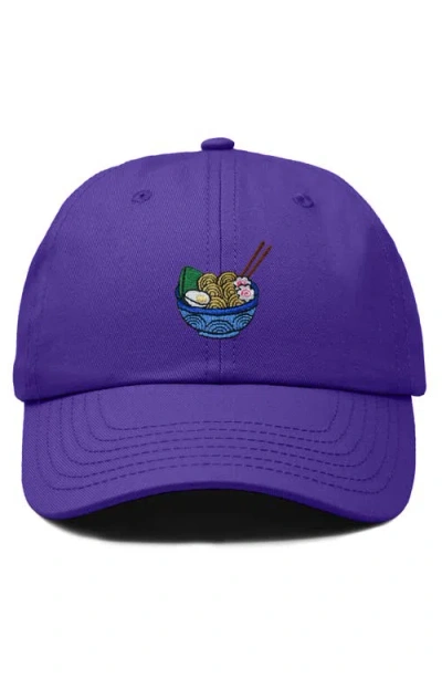 Dalix Noodles Embroidered Casual Cap In Purple