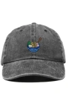 Dalix Noodles Embroidered Casual Cap In Washed Black