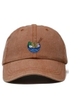 Dalix Noodles Embroidered Casual Cap In Washed Orange