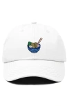Dalix Noodles Embroidered Casual Cap In White