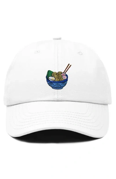 Dalix Noodles Embroidered Casual Cap In White