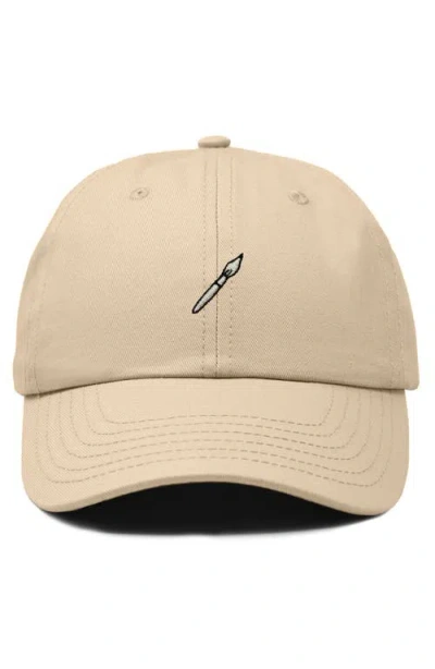 Dalix Paint Brush Dad Cap In Brown