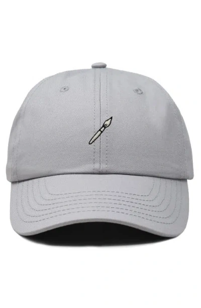 Dalix Paint Brush Dad Cap In Gray