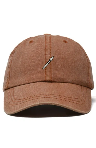 Dalix Paint Brush Dad Cap In Orange