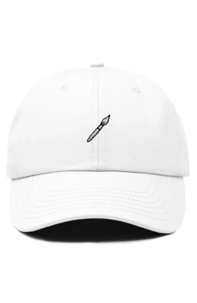 Dalix Paint Brush Dad Cap In White