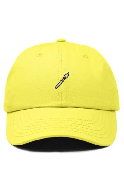Dalix Paint Brush Dad Cap In Yellow