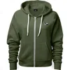 Dalix Panda Zip Hoodie In Military Green
