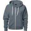 Dalix Panda Zip Hoodie In Steel Blue