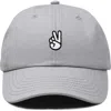 Dalix Peace Sign Embroidered Dad Hat In Gray