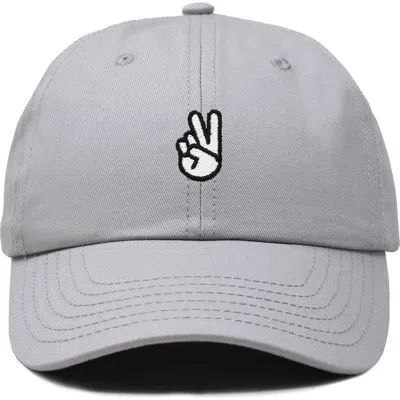 Dalix Peace Sign Embroidered Dad Hat In Gray