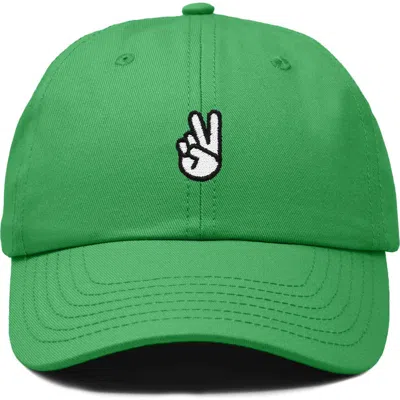 Dalix Peace Sign Embroidered Dad Hat In Green