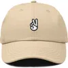 Dalix Peace Sign Embroidered Dad Hat In Neutral