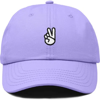 Dalix Peace Sign Embroidered Dad Hat In Purple