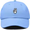 Dalix Peace Sign Embroidered Dad Hat In Blue