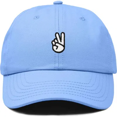 Dalix Peace Sign Embroidered Dad Hat In Blue