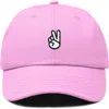 Dalix Peace Sign Embroidered Dad Hat In Pink