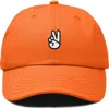 Dalix Peace Sign Embroidered Dad Hat In Orange