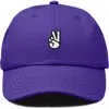 Dalix Peace Sign Embroidered Dad Hat In Purple