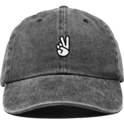 Dalix Peace Sign Embroidered Dad Hat In Gray