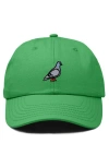 Dalix Pigeon Embroidered Everyday Hat In Kelly Green