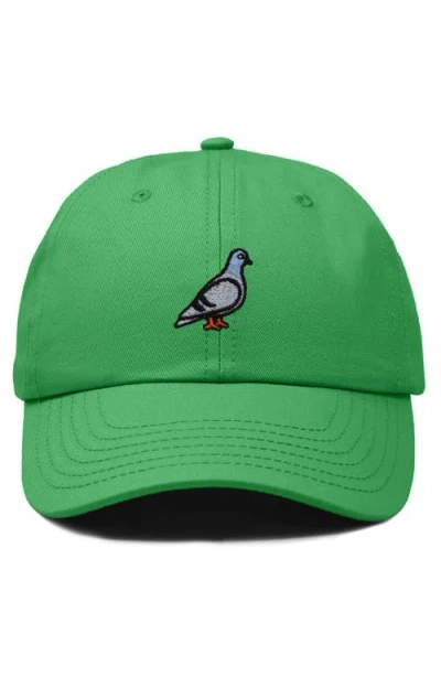 Dalix Pigeon Embroidered Everyday Hat In Kelly Green
