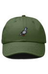 Dalix Pigeon Embroidered Everyday Hat In Olive