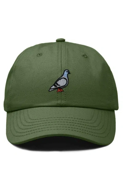 Dalix Pigeon Embroidered Everyday Hat In Olive