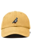 Dalix Pigeon Embroidered Everyday Hat In Washed Gold
