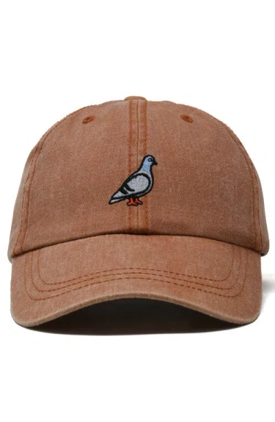 Dalix Pigeon Embroidered Everyday Hat In Brown