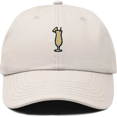 Dalix Pina Colada Embroidered Dad Cap In Neutral