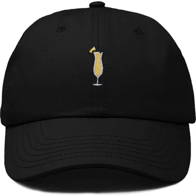 Dalix Pina Colada Embroidered Dad Cap In Black
