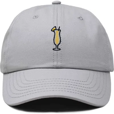 Dalix Pina Colada Embroidered Dad Cap In Gray
