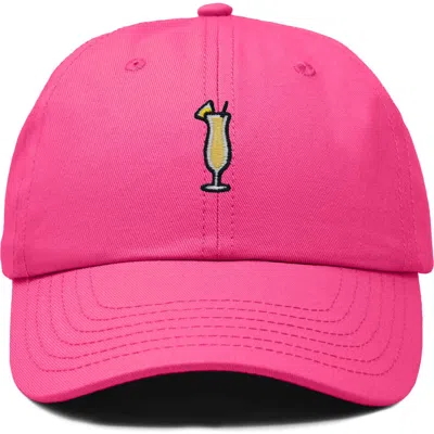 Dalix Pina Colada Embroidered Dad Cap In Pink