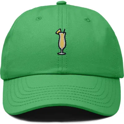 Dalix Pina Colada Embroidered Dad Cap In Green