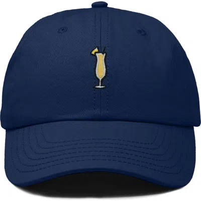 Dalix Pina Colada Embroidered Dad Cap In Navy Blue