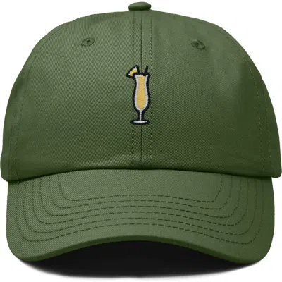 Dalix Pina Colada Embroidered Dad Cap In Green