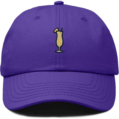 Dalix Pina Colada Embroidered Dad Cap In Purple