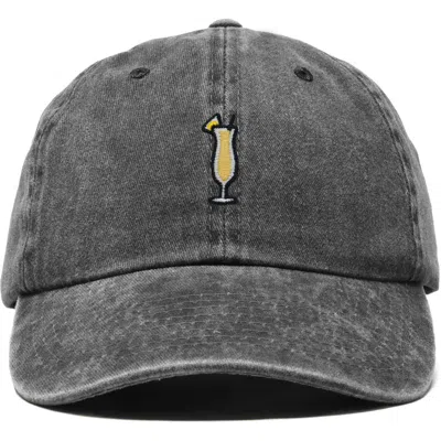 Dalix Pina Colada Embroidered Dad Cap In Black