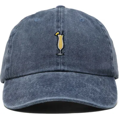 Dalix Pina Colada Embroidered Dad Cap In Gray