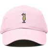 Dalix Pina Colada Embroidered Dad Cap In Washed Pink