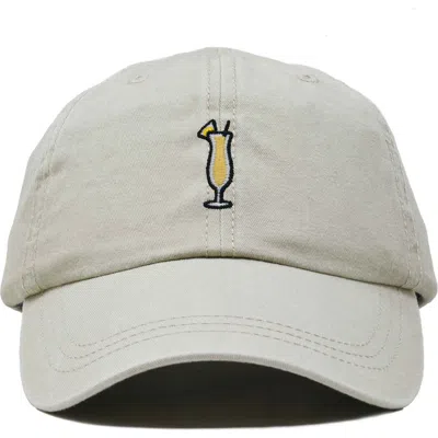 Dalix Pina Colada Embroidered Dad Cap In Gray
