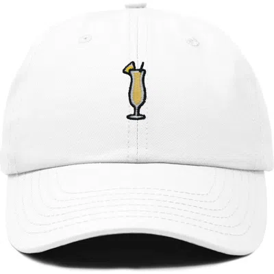 Dalix Pina Colada Embroidered Dad Cap In White
