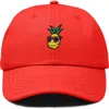 Dalix Pineapple Embroidered Dad Hat In Red