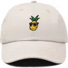 Dalix Pineapple Embroidered Dad Hat In Beige